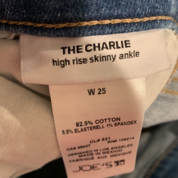 Joe’s High Rise Skinny Ankle. Style: “The Charlie”. Maroon&White Side Stripe/W25 - Picture 11 of 11